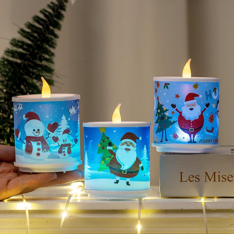 Christmas Electronic Candles, Christmas Elements, Printed Candle Lights, Christmas Decorations, Christmas Gifts