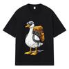 2026 Графическая футболка с принтом утки, уличная одежда Y2k Харадзюку, одежда из 100% хлопка, повседневная футболка оверсайз на лето, мужская футболка