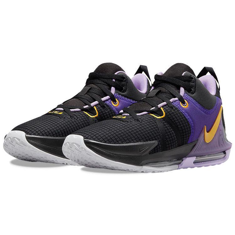 Nike Мужские кроссовки LeBron Witness 7 Lakers фиолетово-черные университетское золото DM1123-002