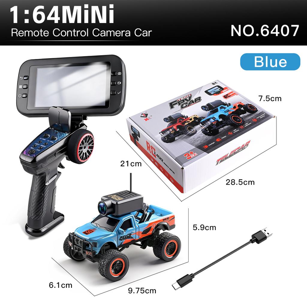 AAXU1 WLtoys 6407 1:Мини-модель радиоуправляемой машинки в масштабе 1:64 с пультом дистанционного управления и WiFi-приложением для управления камерой с рабочего стола