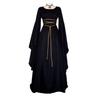 Women Vintage Costumes Sexy Long Sleeve Lace-Up Medieval Gothic Floor Length Dresses Cosplay Retro Long Maxi Dress