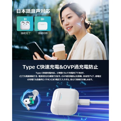 [Ultimate Model of Progress] Wireless Bluetooth Earbuds, Hi-Fi Sound Quality & Deep Bass, Single Earbud, Automatic Connection with Open Lid, EDR, Dual