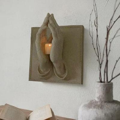 Подсвечник-рука для молитвы, материал смола, символ веры, эмоция, тепло, надежда, подставка для свечи, мирный домашний акцент