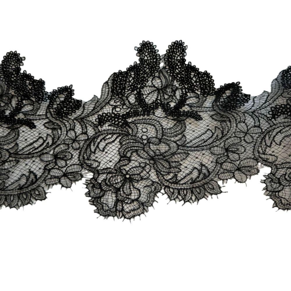 Кружево с вышивкой «Бородатый край» 1 ярд Рыбья шелковая кружевная ручная работа Ажурное кружево Свадебное платье