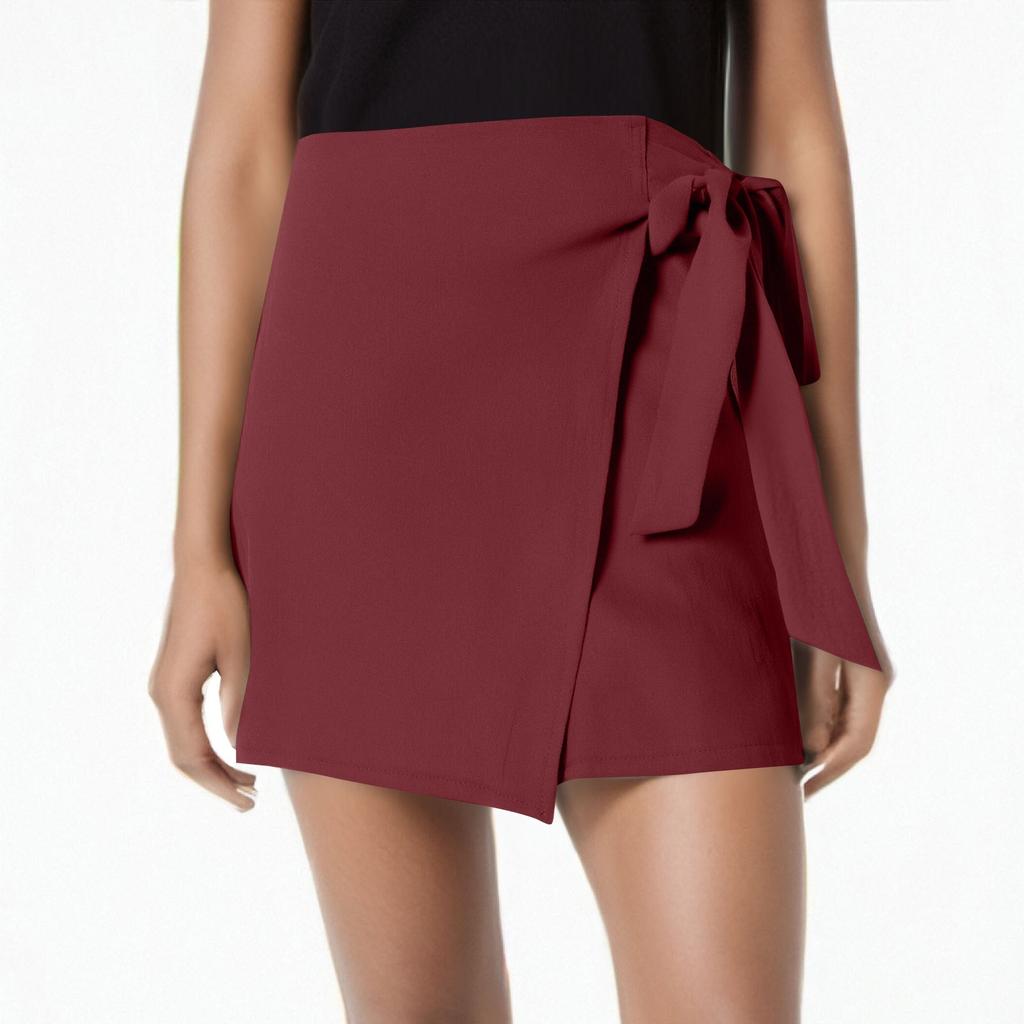 Женские однотонные повседневные шорты из льна и хлопка с поясом