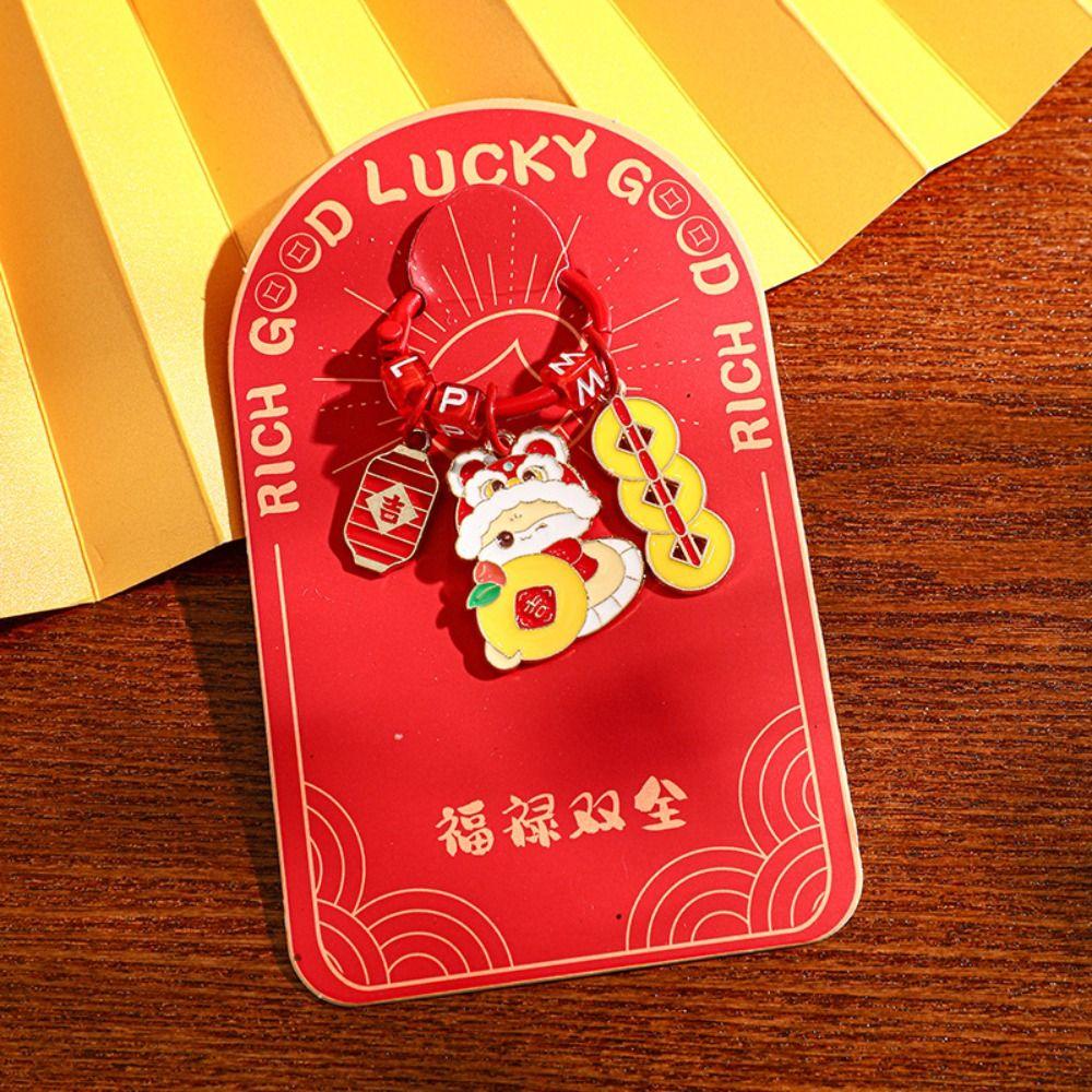 Lucky New Year Key Ring Blessing Cartoon Snake Pendant Fashion Chinese Zodiac Snake Keychain  Kids