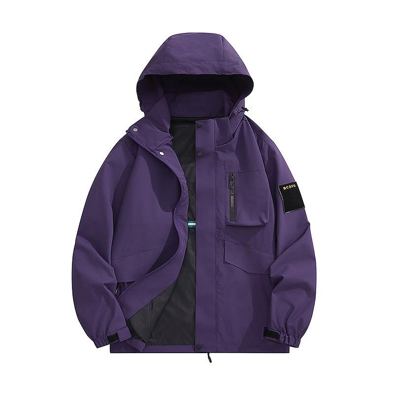 Mens Lightweight Waterproof Windproof Hiking Jacket Outdoor Sport Coat With Hood Loose Fit Size
