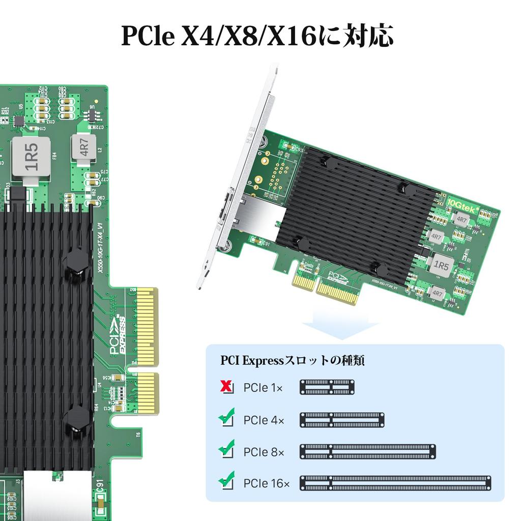 Сетевая карта 10Gtek 10 Гбит/с PCI-E NIC, Чип-контроллер Intel X550-AT2, Один порт RJ45, Совместима с Intel X550-T1, LAN-карта 10Gbase-T, PCI-E 3.0