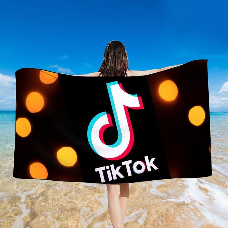 Яркое полотенце с принтом Tiktok, идеально подходит для плавания, купальных костюмов и использования в душе