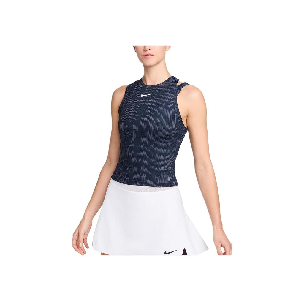 Nike Dri-FIT Lightweight Breathable Moisture-Wicking Tennis Tank Top Women Tops Obsidian White FD5646-451