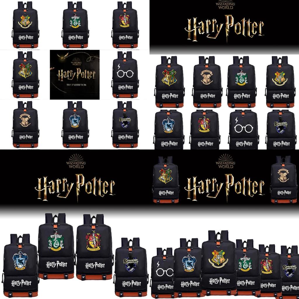 Stylish Harry Potter Print Canvas Backpack With Hidden Zipper Pockets