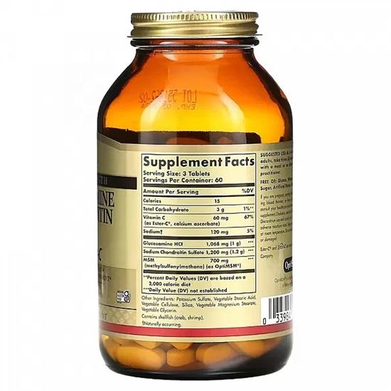 Solgar Glucosamine Chondroitin MSM With Ester-C, 180 Tablets