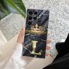 Чехол для телефона с начальными буквами E M I J L для Samsung Galaxy S24 S23 Ultra S22 S20 Plus S21 FE Прозрачный чехол Модный Мраморный Корона Fundas