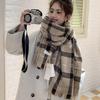 Японские и корейские клетчатые шарфы Женские клетчатые шарфы Теплые шарфы