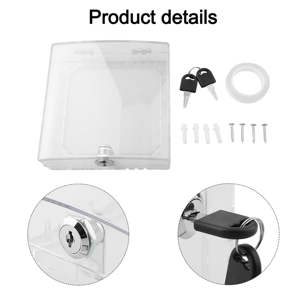 Коробка-замок для термостата Акриловая защита для термостата Конструкция для легкой установки Акриловая крышка для термостата с замком для использования в офисе