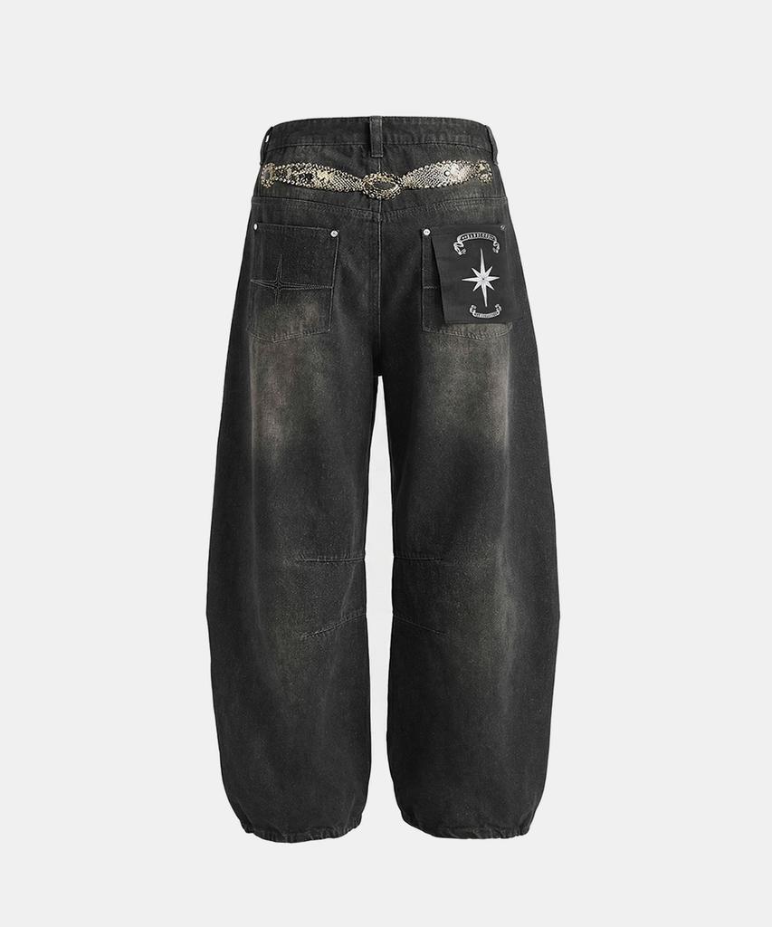BADBLOOD Viper Gemstone Curved Pants - Dusty Black