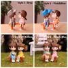 2pcs Sweety Cake Decoration Miniatures Crafts Resin Fairy Garden Couple Figurines Lovers Stool