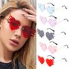 New Rimless Heart Sunglasses Metal Frame Women Men Shades Flame Sun Glasses for Female Male Party Traveling Oculos Sunglasses