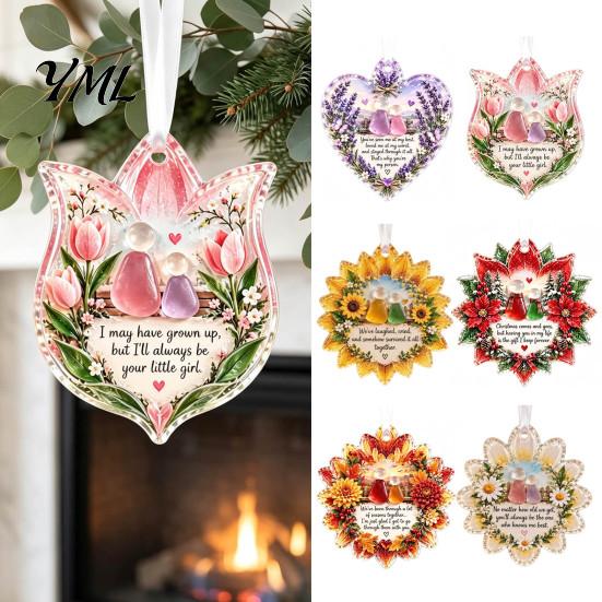 Holiday Party Decor Heartfelt Keepsake Ornament, Acrylic Hanging Decoration for Loved Garden Festive Ornaments Ones, Christmas Tree Pendant