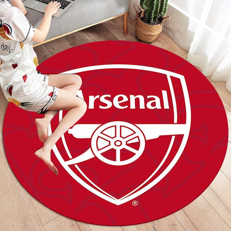 Arsenal F Round Area Rug,Carpet Rug for Living Room Bedroom Sofa Playroom Decor,Non-slip Floor Mat