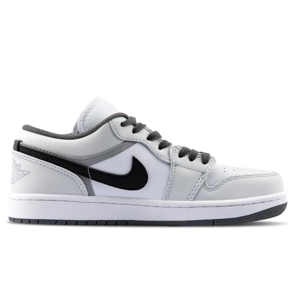 Jordan Air Jordan 1 Cushioning Low top Vintage Basketball Shoes Unisex White Gray 553558-152(Team1251-Box)