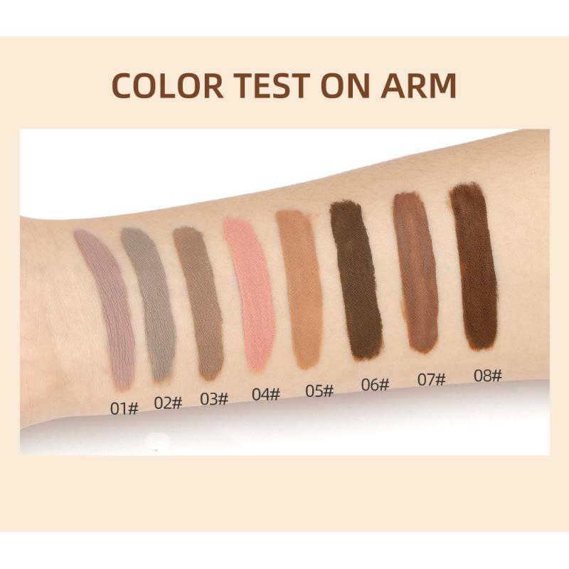 QIBEST Matte Liquid Eyeshadow Liquid Matte Finish Face Nude Earth Color Three-dimensional Eye Cheeks