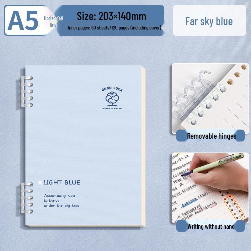 Simple Green & Blue Thickened Loose-leaf Paper Refill - B5 & A5 Ruled for High School