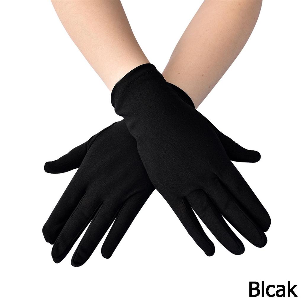 Solid Color Milk Silk Sunscreen Work Gloves Household Gloves Serving Waiters Mittens Driving Gloves