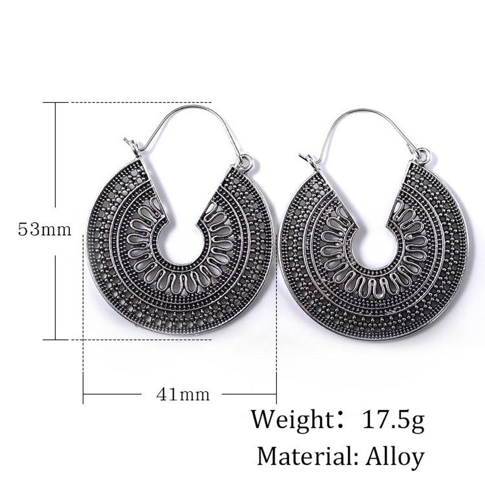 SUMENG 2024 New Vintage Ethnic Hollow Flower Gypsy Dangle Trible Drop Earring for Women Indian Fashion Jewelry Gifts
