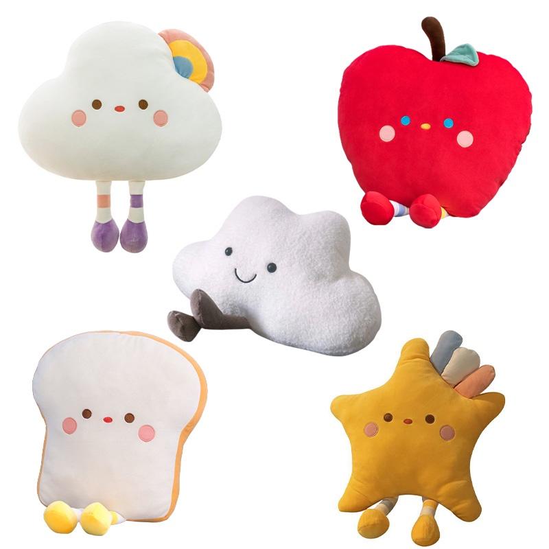 Ultra-soft Crystal Fleece Stuffed Fruit And Bread Plush Toys For Sleeping And Snuggling