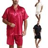 Men Pajamas Set Chic Buttons Silky Friendly To Skin Nigh Clothes Garment