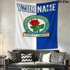 Custom Name Blackburn Rovers Wall Tapestry Aesthetic Wall Hanging Printed Fabric Blanket Decorative Tapestries for Bedroom Living Room Home Decor