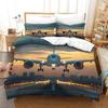 Aircraft Bedding Set Airplane Print Duvet Cover For Boys Girls Bedroom Dorm Luxury Microfiber Modern Twin Queen Comforter Cover