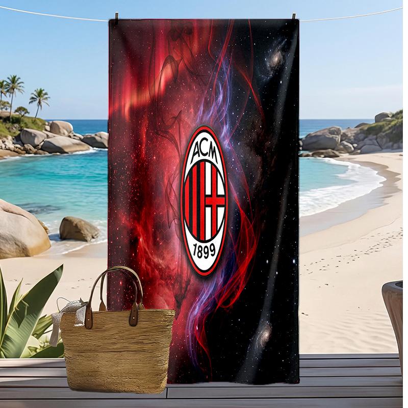 Пляжное полотенце с принтом AC Milan, быстросохнущее, мягкое, портативное, большое, прямоугольное, пляжное покрывало для путешествий, бассейна