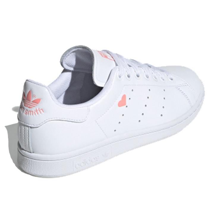 Adidas Womens Stan Smith 'Valentine's Day' (women's sizes) Cloud White / Cloud White / Glow Pink Skate Shoes FW6227