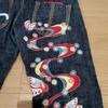 Б/у джинсы EVISU с вышивкой Lot 0004YAMANE синяя чайка 2832 женские