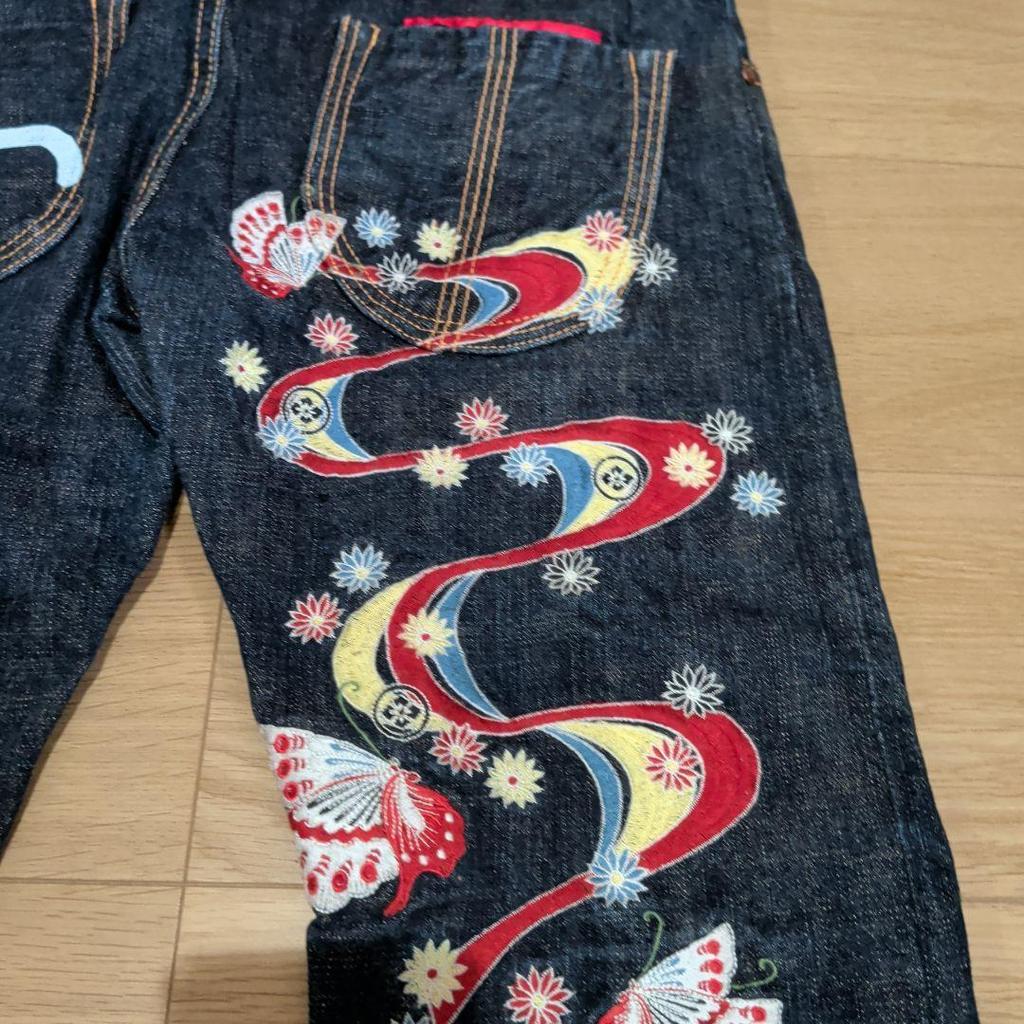 Б/у джинсы EVISU с вышивкой Lot 0004YAMANE синяя чайка 2832 женские