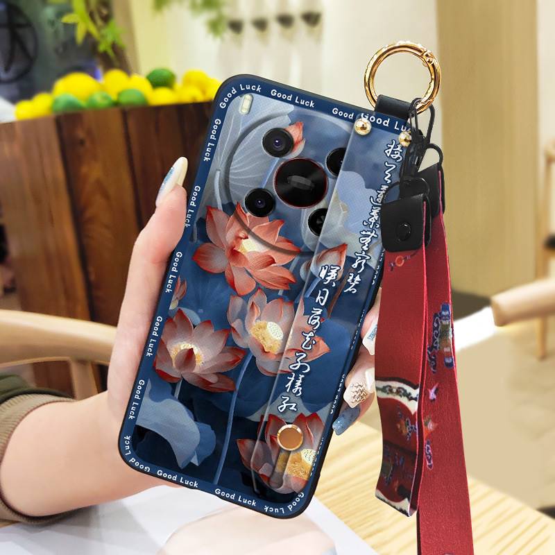 Fashion Elderly lady Phone Case For ZTE Blade V70 Max/Nubia V70 Max Phone Holder Lanyard Back Cover Soft case For Mom