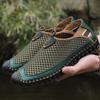 Large Size 47.48 Handmade Leather Shoes New Breathable Mesh Shoes Hole Shoes Summer Mens Shoes 38-48