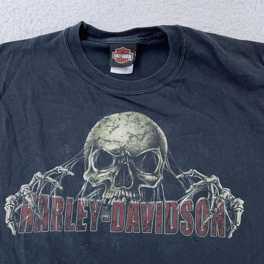 Harley-Davidson Футболка 'Побег с Алькатраса' Скелет Средний Размер Тюрьма Мотоцикл