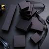 Элегантная черная квадратная подарочная коробка для ювелирных изделий с крышкой и губкой-вставкой