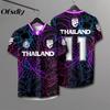 Футболка сборной Таиланда по футболу SOCCER NATION TEAM JERSEY SHIRT HOME FAN Print V Neck Unisex Men Women Quick Dry Short Sleeve Uniform Elephant Logo Sport