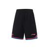 Li Ning Cba Series Logo Print Breathable Mid Waist Sweat Absorbing Straight Basketball Shorts Men Shorts Black AAPT599-2
