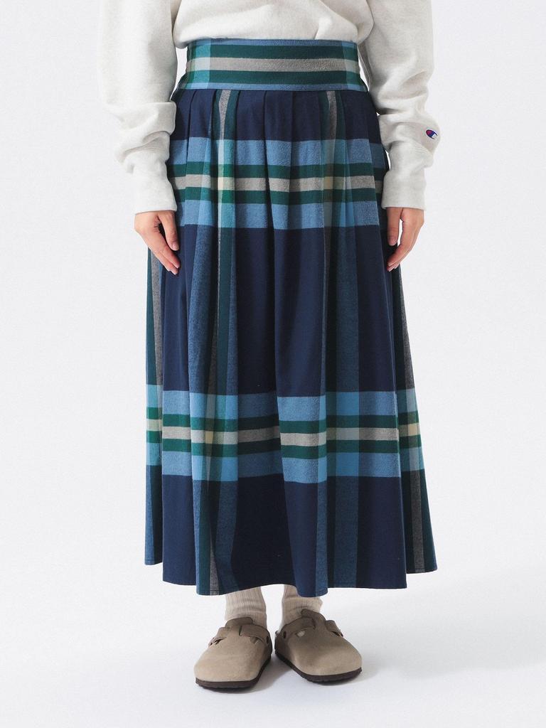 Beams Boy Women's Big Tartan Skirt, Navy 2