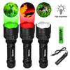 C8 LED Flashlight Outdoor White/Green/Red Light Torch Using 18650 Handheld Manual Torch For Tactical Hunting Waterproof Lantern