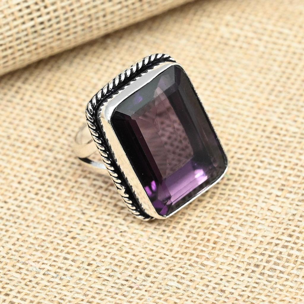 Purple Amethyst Gemstone Solid 925 Sterling Silver Promise Ring Women Jewelry