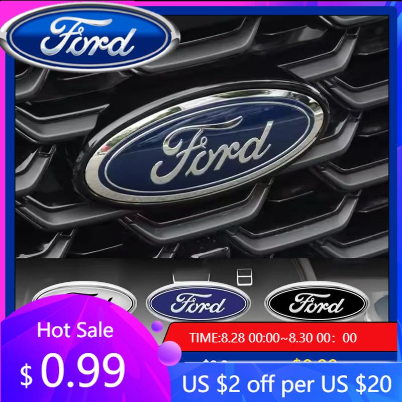 New 2026 Car Sticker Car Front Grille Emblem Rear trunk Logo Badge Sticker Accessories For Ford Focus mk2 mk3 Fiesta mk7 Ranger