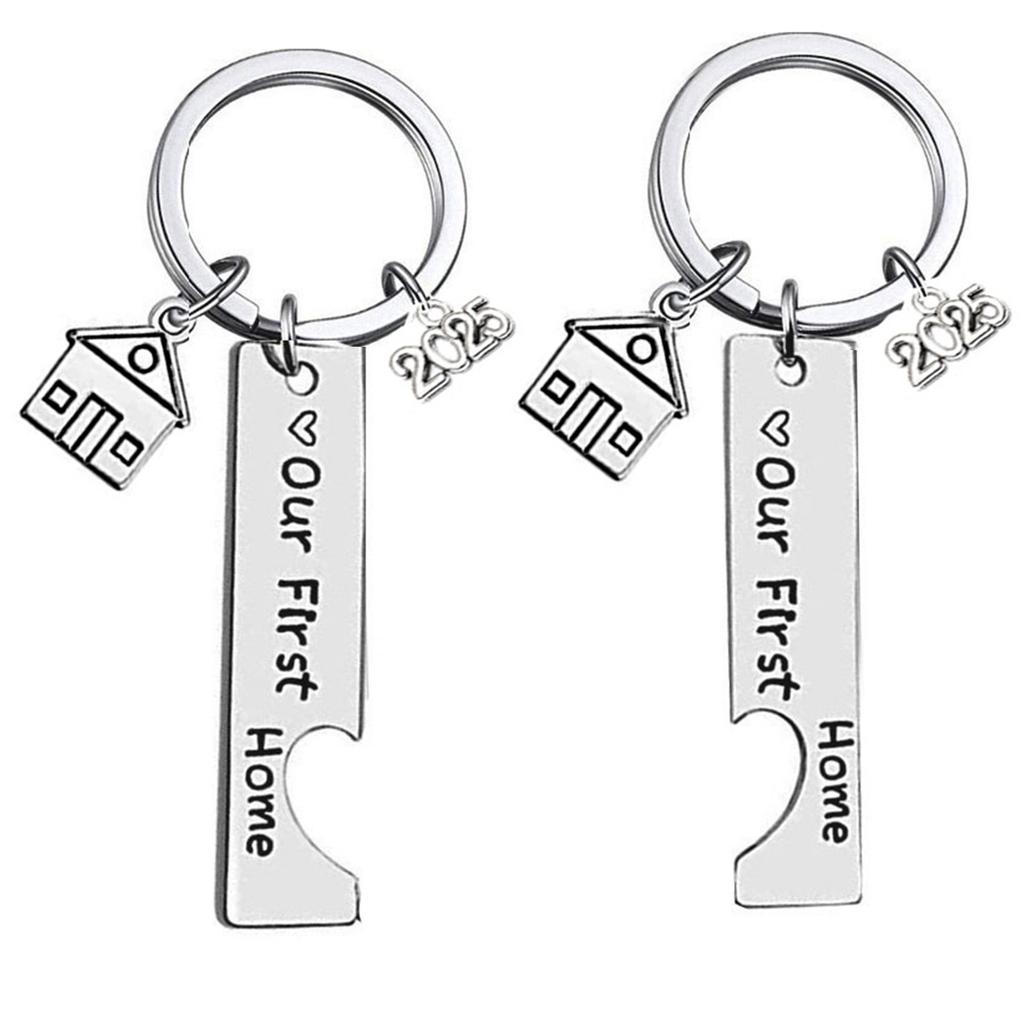 Elegant 2025 Moving Day Keychain Thoughtful 2025 Housewarming Gift Keychain In Stainless Steel for Friends Family