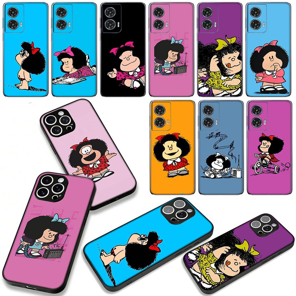 Cute M-Mafaldas Cartoon Case for Motorola Moto Edge 70 60 Fusion 40 NEO 20 Pro G Stylus G56 G96 G71 G73 G41 G42 G50 G51 G52