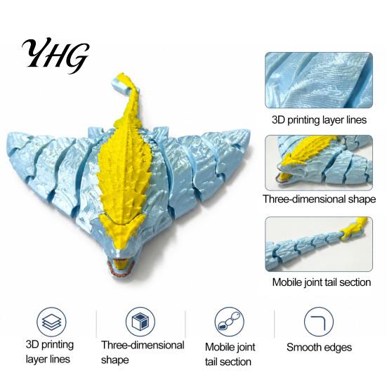 Marine Animal Figure Articulated Deep Sea Creature Toy, 3D Printed Horror Figure, Jointed Desk Ornaments Figurine with Flexible Joints for Decoration